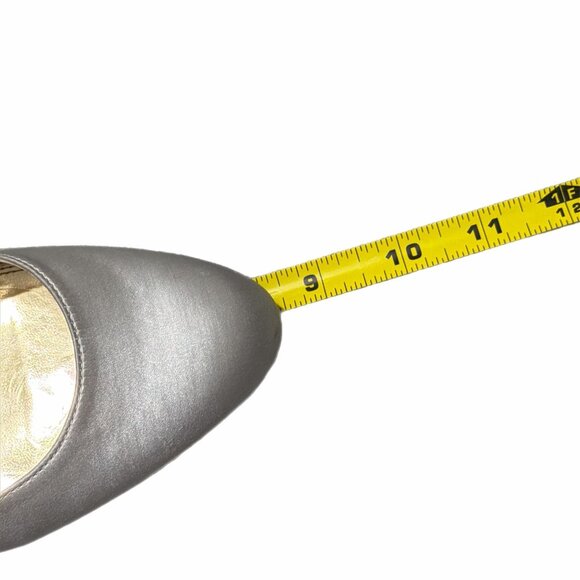 Enzo Angiolini Shoes Womens 8.5M Silver Satin Pump Buckle Bridal Gala Cocktail - Picture 11 of 16